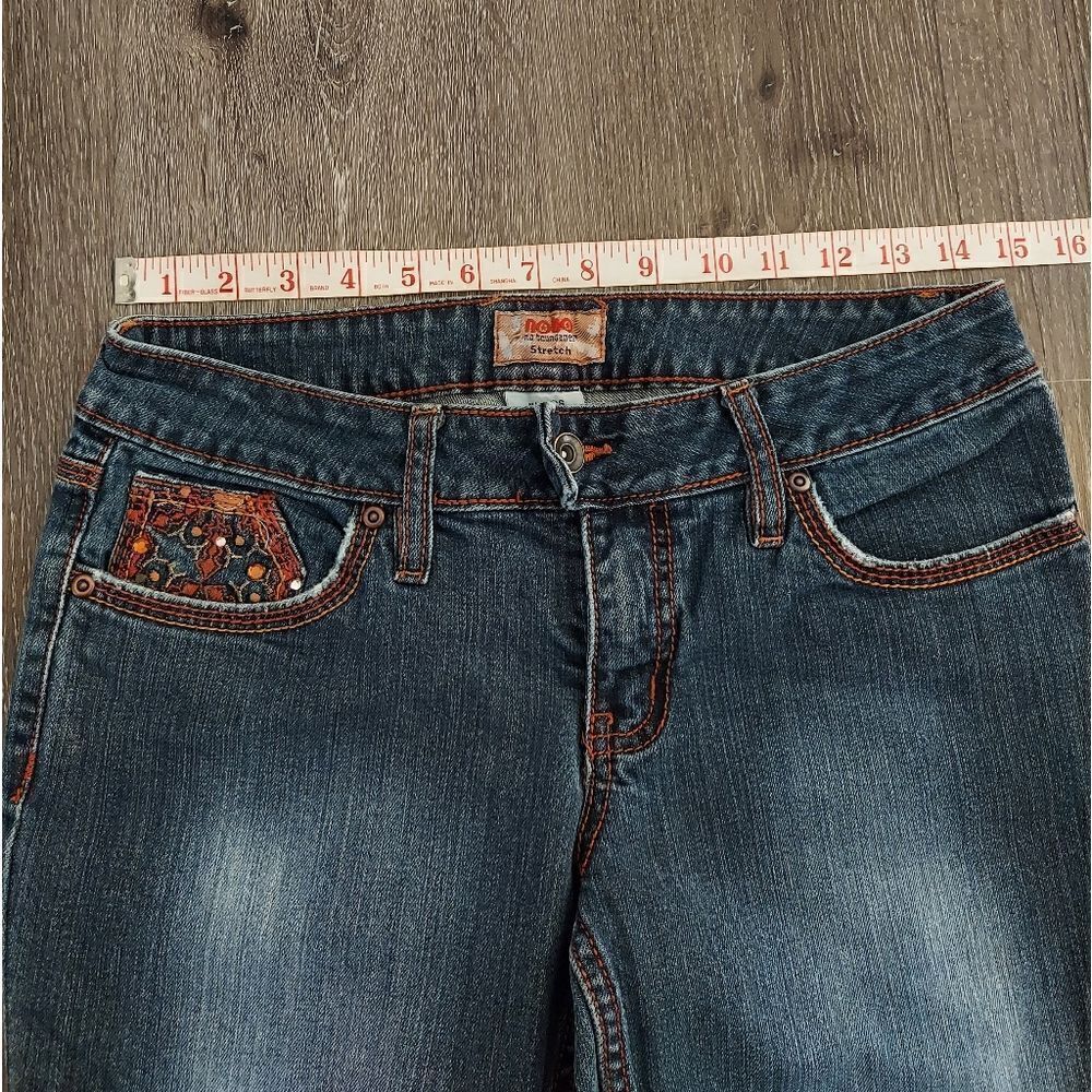 No Boundaries Vintage 90s Embellished Flare Jeans Size 9 - Picture 7 of 10
